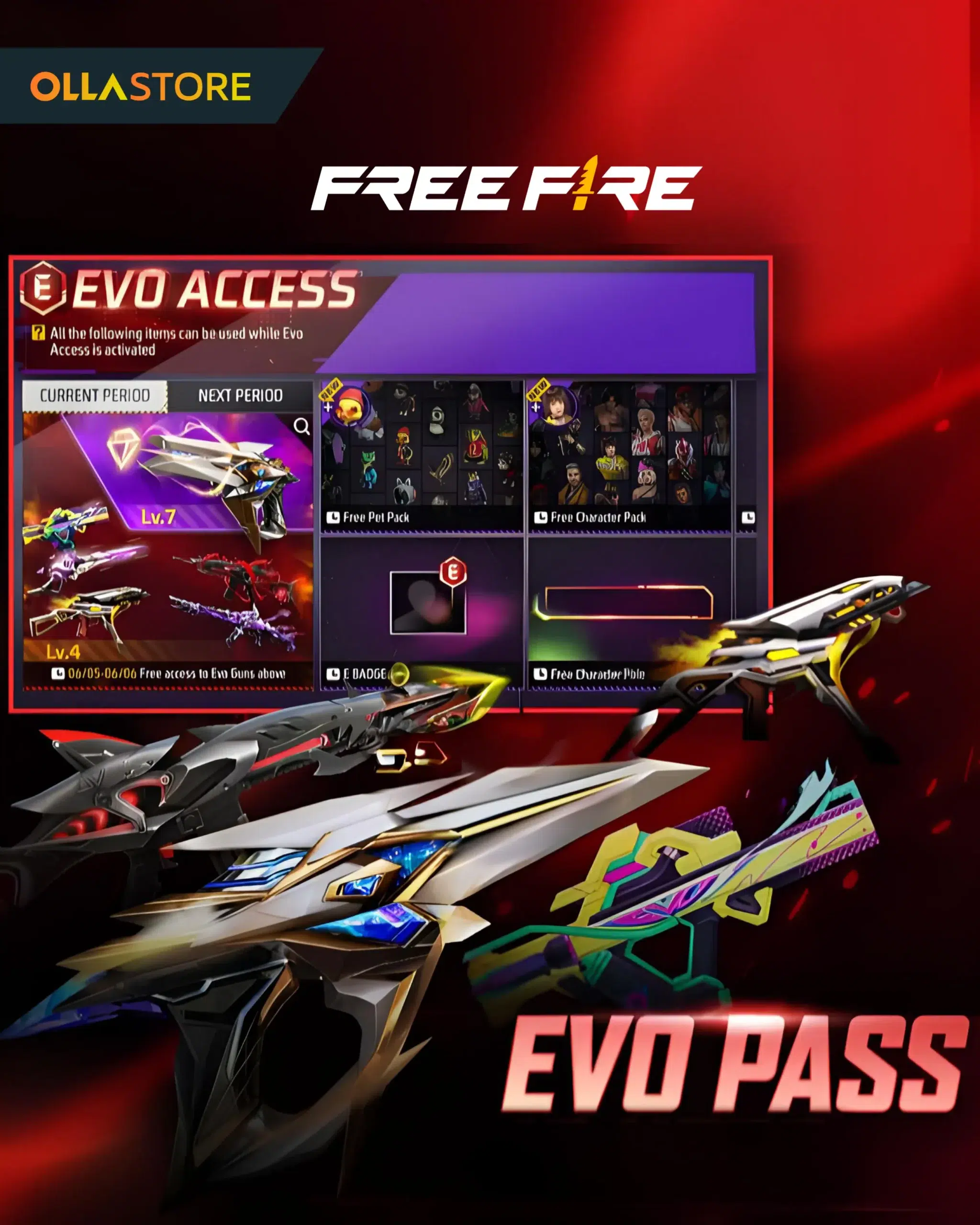 Free Fire Evo Access topup (Login)