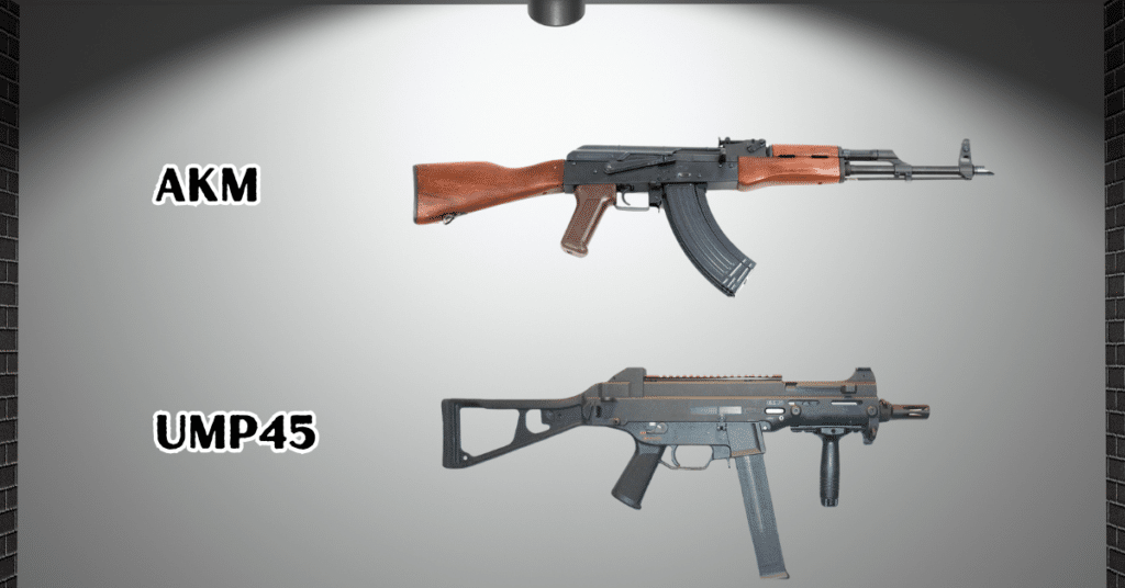 AKM and UMP45 gun combination in pubg