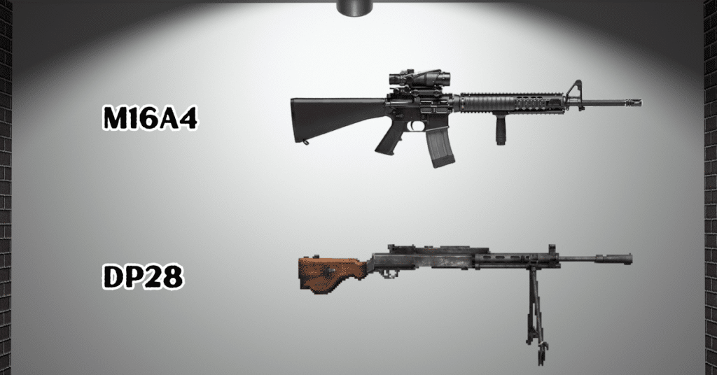 best gun combination in pubg M16A4 and DP28